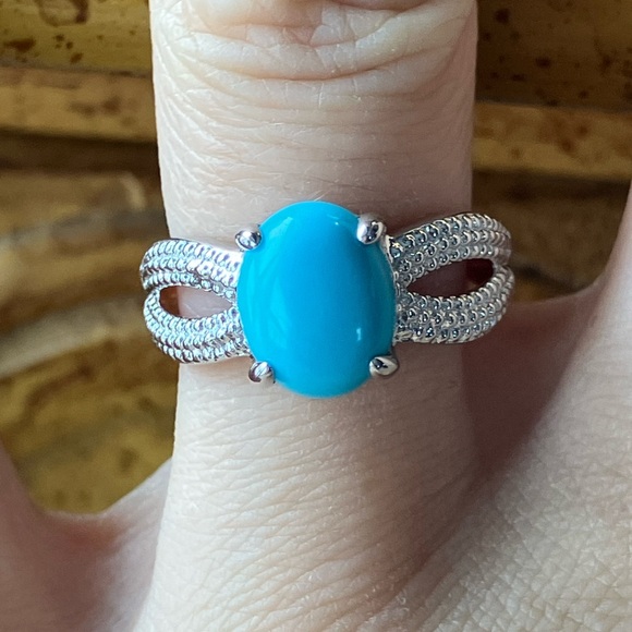Sleeping Beauty Turquoise Sterling Silver Ring Size 6